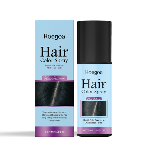 Hoegoa 一次性补色喷雾（黑色）持久覆盖易清洗便携日常补色美发温和自然